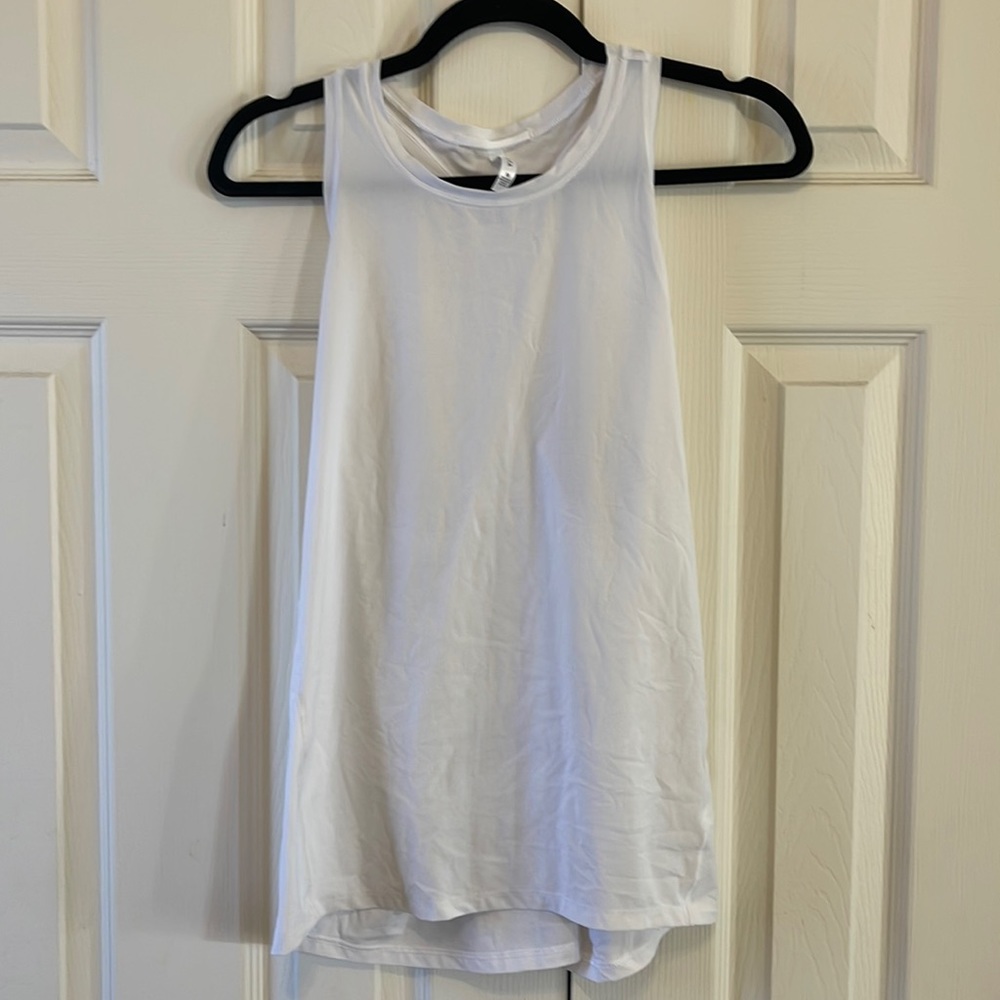 White athletic tank top